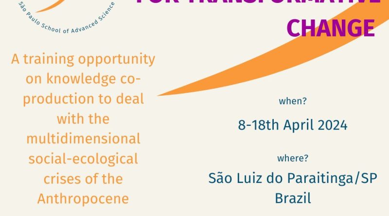 ESCOLA SÃO PAULO DE CIÊNCIA AVANÇADA – Transdisciplinaridade para Mudanças Transformadoras
