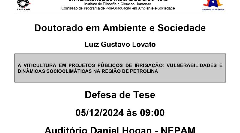 Defesa de Tese de Luiz Gustavo Lovato